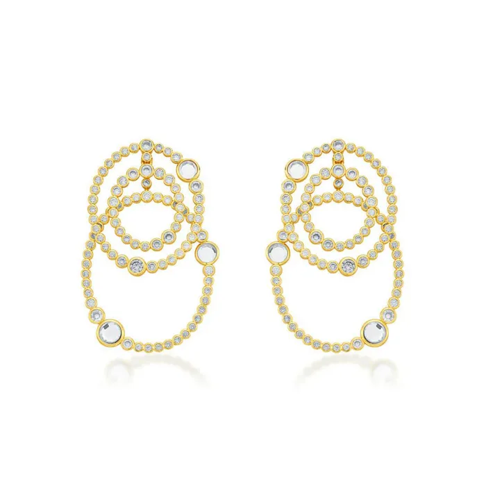 Isharya Modern Indian Jewelry Earrings Modern Maharani Athena Multi Layered Earrings