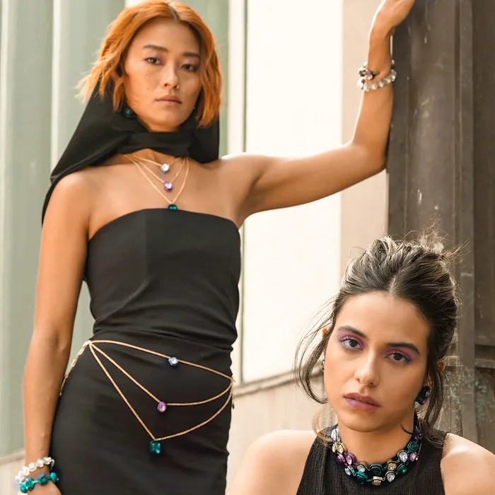 Isharya Modern Indian Jewelry Necklaces Banger MultiColoured Layered Necklace