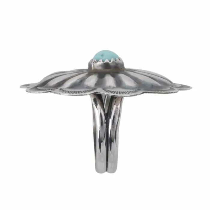Joann Begay Turquoise Native American Made Sterling Silver Ring Kalifano Rings