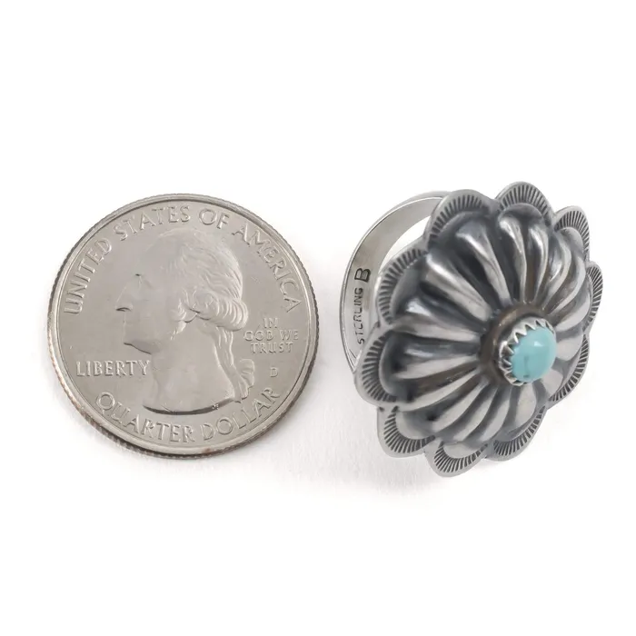 Joann Begay Turquoise Native American Made Sterling Silver Ring Kalifano Rings