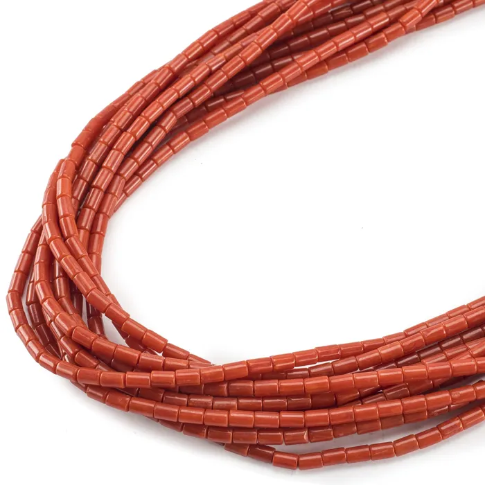 Kalifano 19 Ten Strand Coral USA Native American Made 925 Sterling Silver Necklace Necklaces Kalifano 19 Ten Strand Coral USA Native American Made 925 Sterling Silver Necklace Necklaces