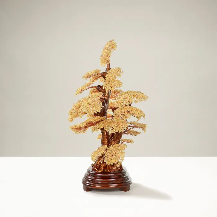 Kalifano Citrine Bonsai Tree of Life Showpiece with 6000 Stones Necklaces