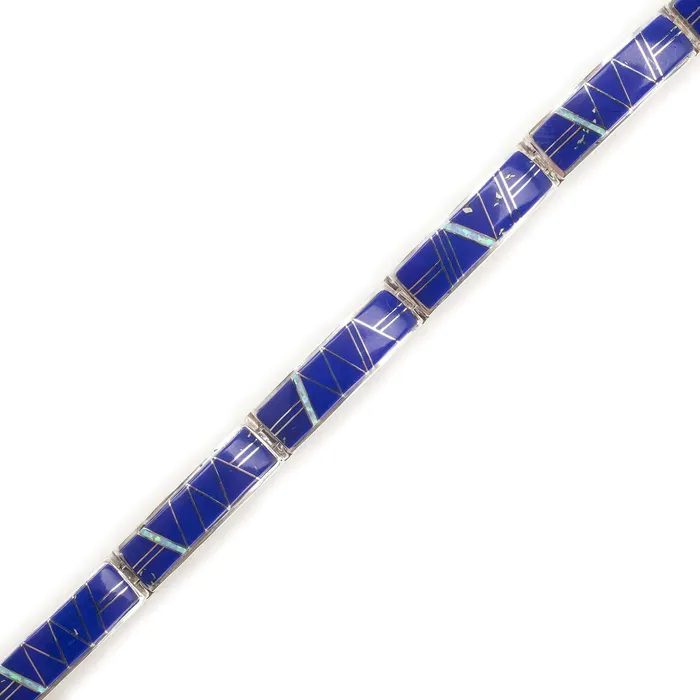 Kalifano Lapis 925 Sterling Silver Bracelet USA Handmade with Opal Accent Bracelets