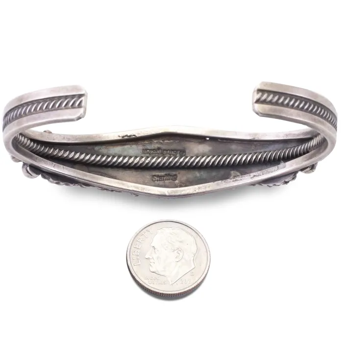 Kalifano Rings Paul Livingston Navajo Gaspite USA Native American Made 925 Sterling Silver Cuff