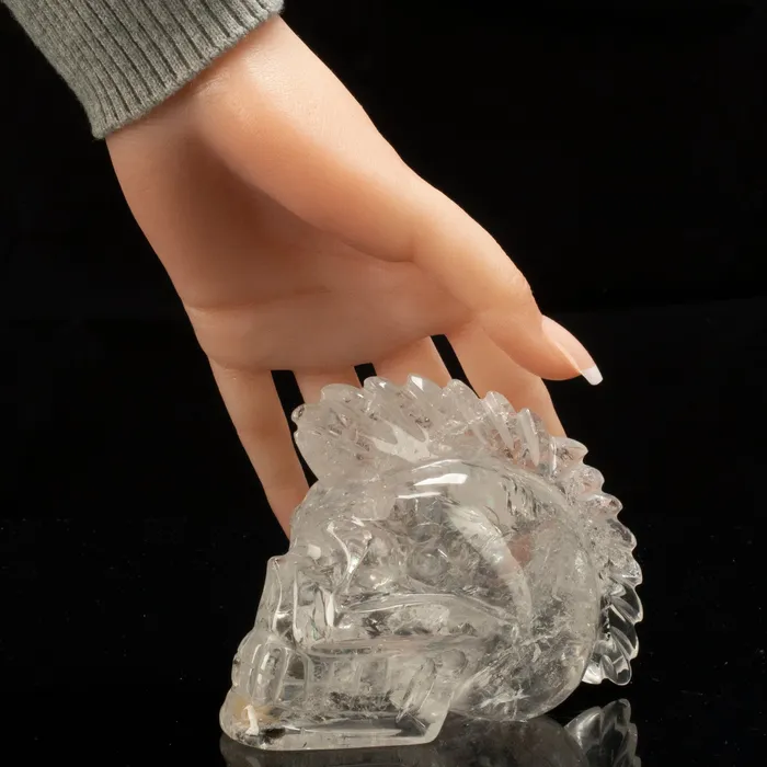 KALIFANO Rings Quartz Skull Carving from Brazil 35 640 grams