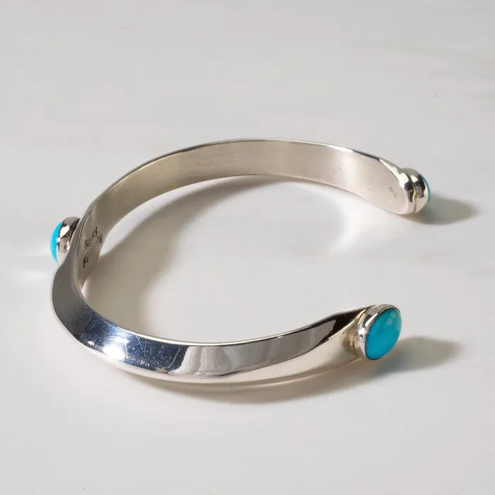 Kalifano Rings Sleeping Beauty Turquoise Navajo USA Native American Made 925 Sterling Silver Cuff