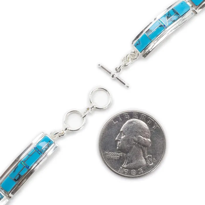 Kalifano Turquoise 925 Sterling Silver Bracelet USA Handmade with Opal Accent Bracelets