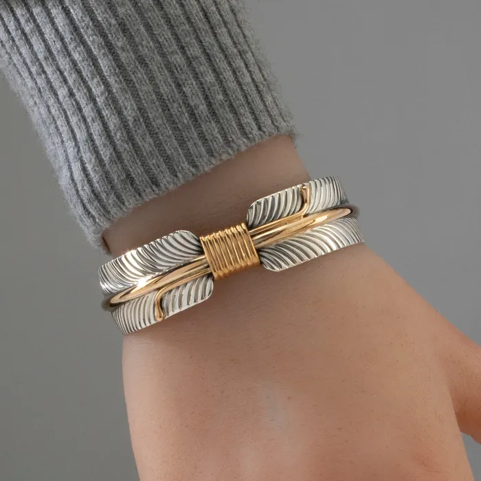 Lee Bennett Navajo USA Native American Made 12K Gold Filled 925 Sterling Silver Cuff Kalifano Rings
