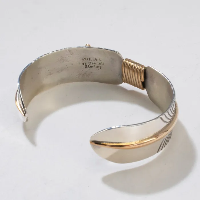 Lee Bennett Navajo USA Native American Made 12K Gold Filled 925 Sterling Silver Cuff Kalifano Rings
