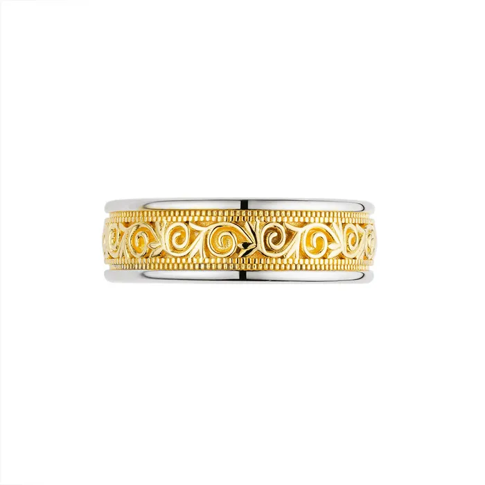 LJ Mens Two Tone Band Rings