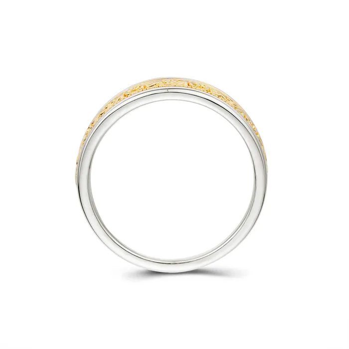 LJ Mens Two Tone Band Rings