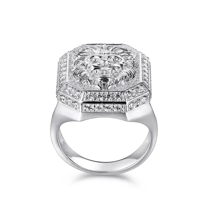 LJ Rings Diamond Bezel Lion Ring