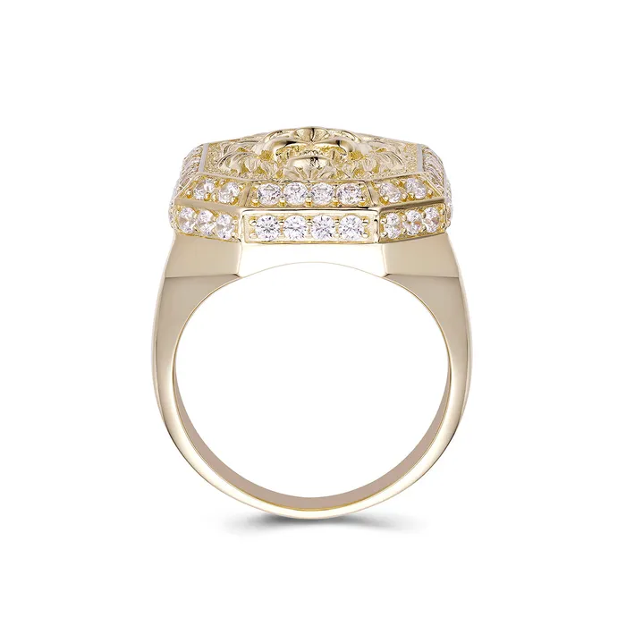LJ Rings Diamond Bezel Lion Ring