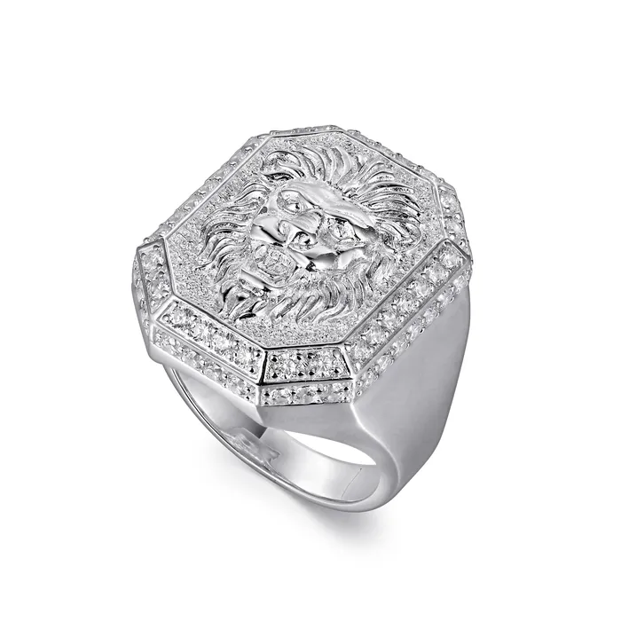 LJ Rings Diamond Bezel Lion Ring
