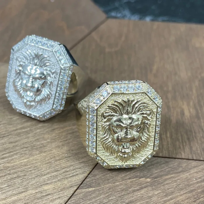 LJ Rings Diamond Bezel Lion Ring