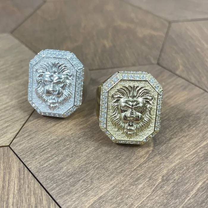 LJ Rings Diamond Bezel Lion Ring