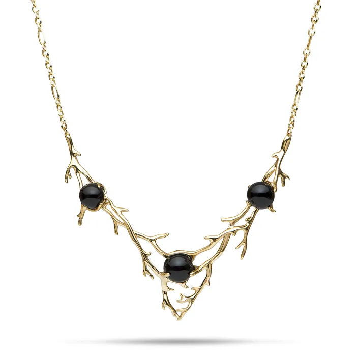 Maui Divers Jewelry 16518 Adjustable Heritage Black Coral Necklace in Gold Necklaces Maui Divers Jewelry 16518 Adjustable Heritage Black Coral Necklace in Gold Necklaces