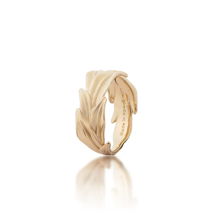 Maui Divers Jewelry Maile Ring in Gold 10mm Rings