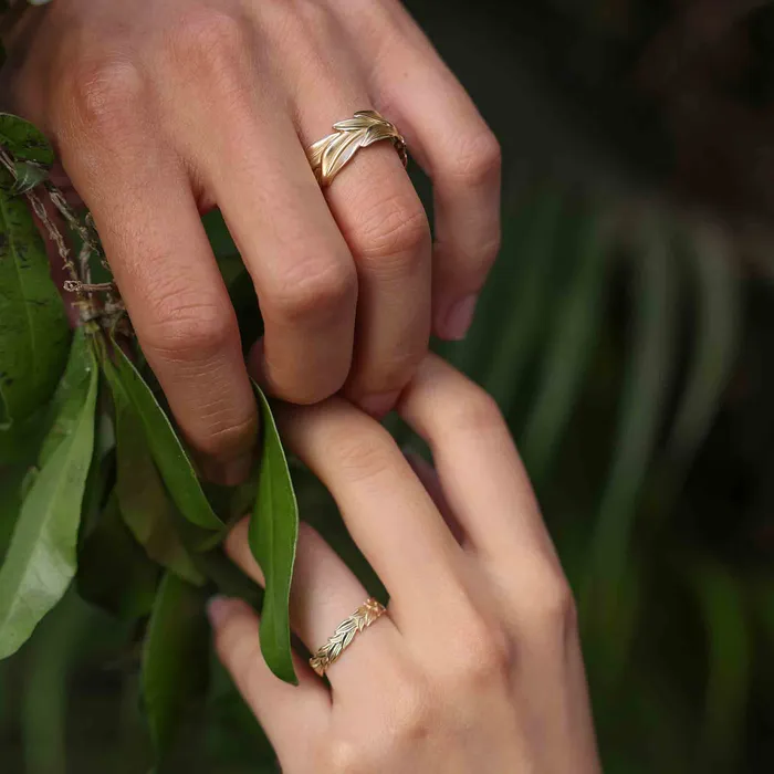 Maui Divers Jewelry Maile Ring in Gold 10mm Rings