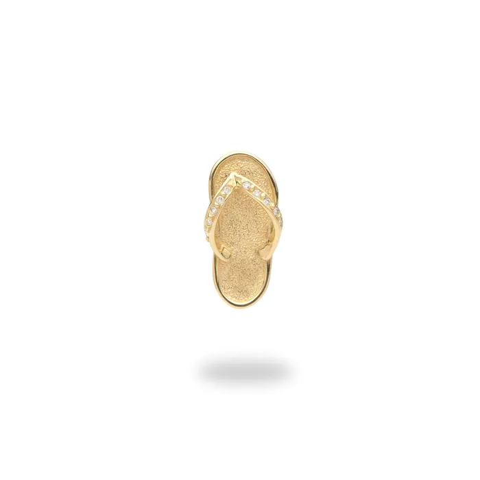 Maui Divers Jewelry Necklaces Slipper Pendant in Gold with Diamonds 18mm