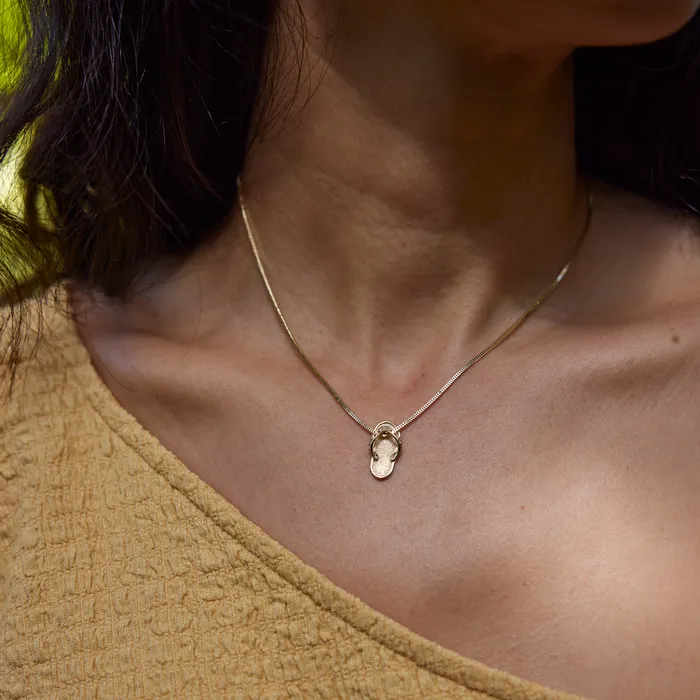 Maui Divers Jewelry Necklaces Slipper Pendant in Gold with Diamonds 18mm Maui Divers Jewelry Necklaces Slipper Pendant in Gold with Diamonds 18mm