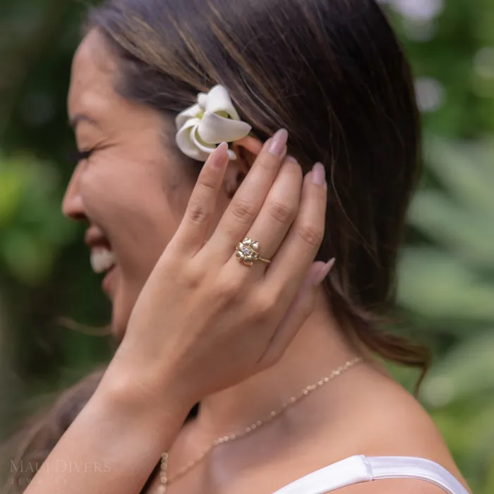 Maui Divers Jewelry Rings N Ring in Gold with Diamond 15mm