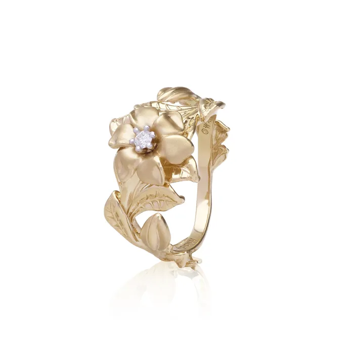 N Ring in Gold with Diamond 14mm Maui Divers Jewelry Rings