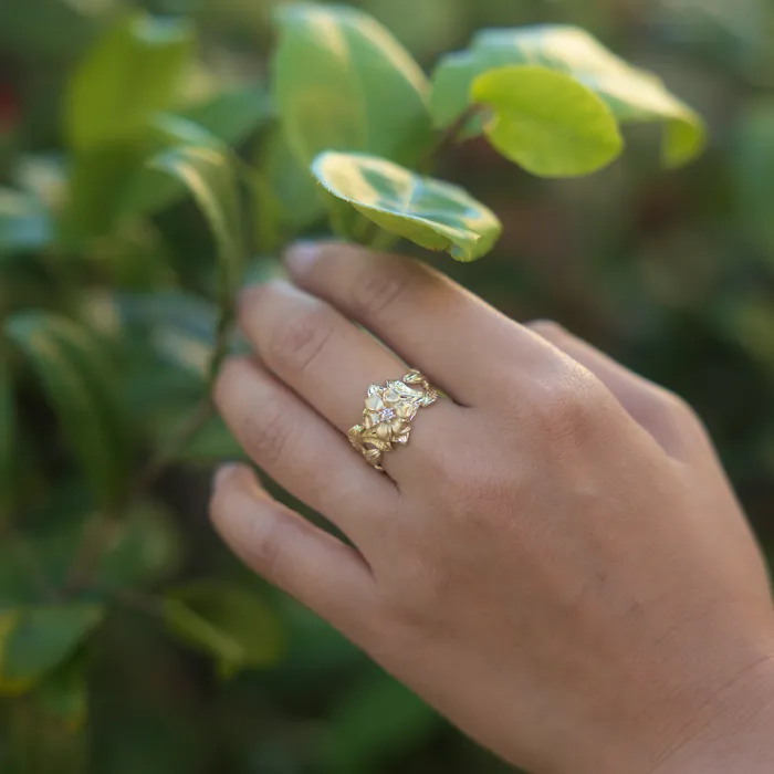 N Ring in Gold with Diamond 14mm Maui Divers Jewelry Rings