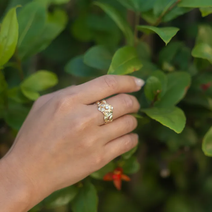 N Ring in Gold with Diamond 14mm Maui Divers Jewelry Rings