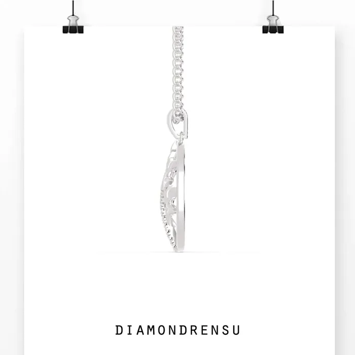Necklaces Diamondrensu 006 DEW Round Cut Life of Tree Unique Moissanite Wedding Pendant Set
