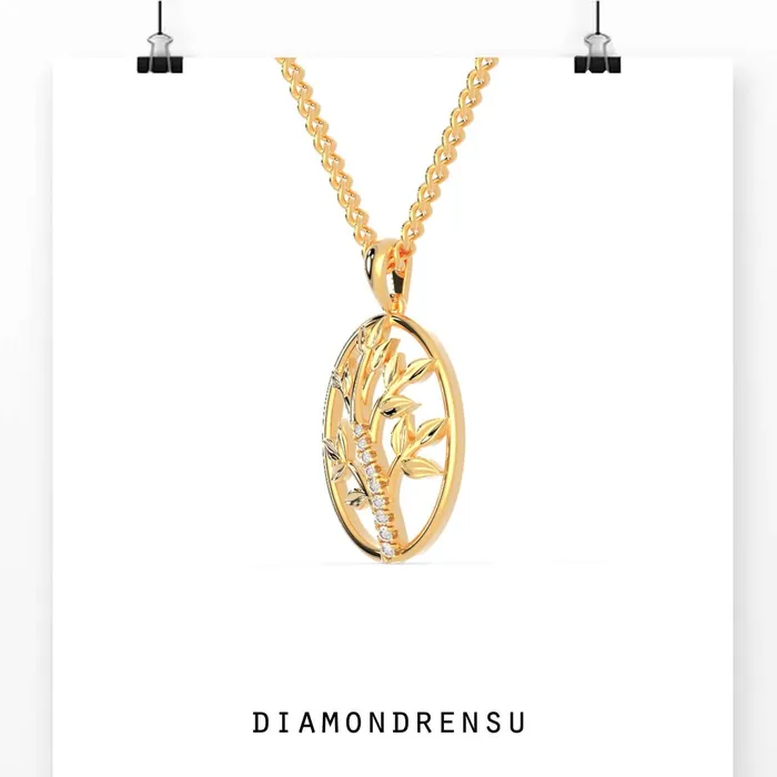 Necklaces Diamondrensu 006 DEW Round Cut Life of Tree Unique Moissanite Wedding Pendant Set