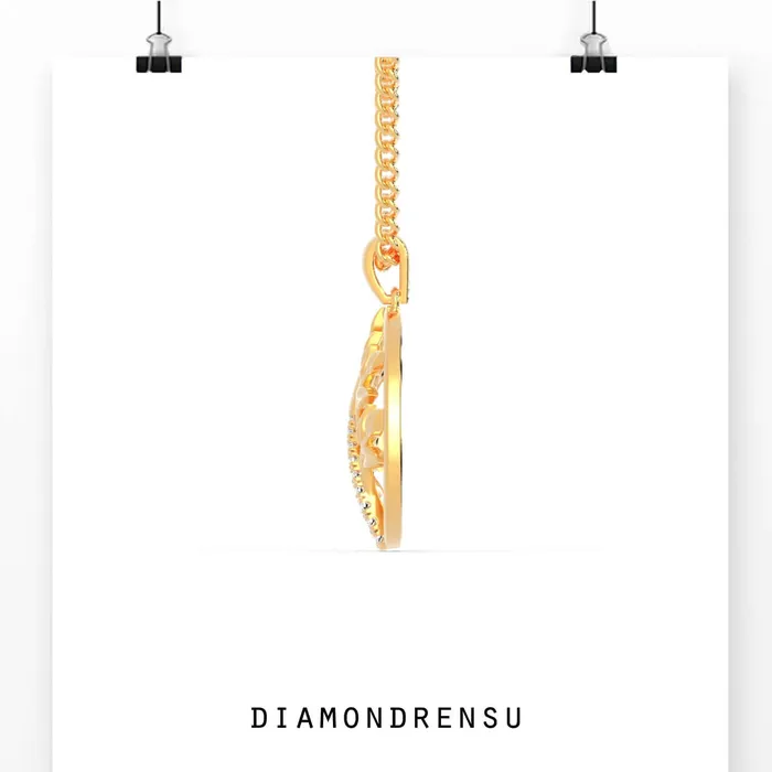 Necklaces Diamondrensu 006 DEW Round Cut Life of Tree Unique Moissanite Wedding Pendant Set