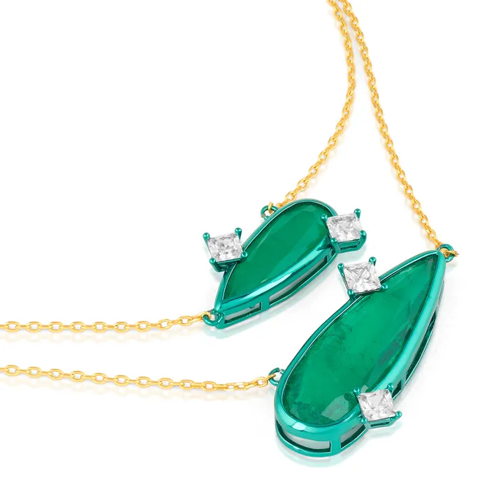 Necklaces Festive1 Emerald Layers Necklace