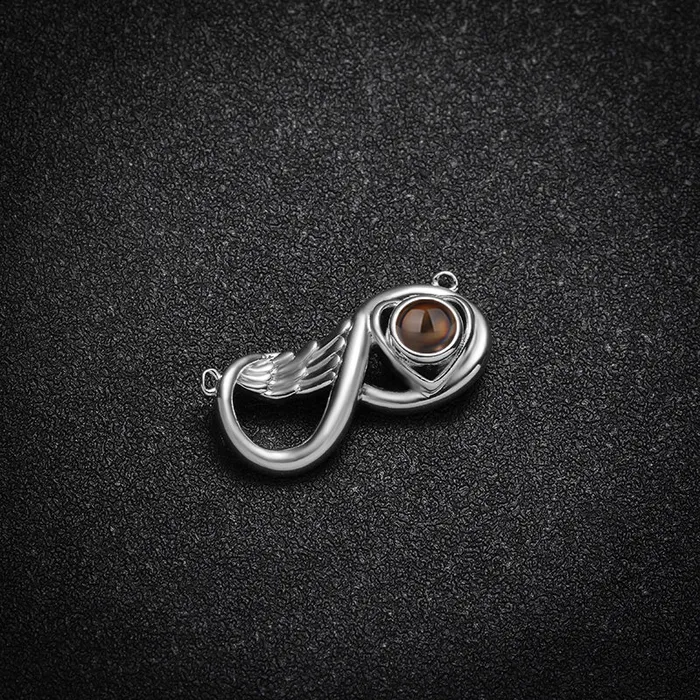 Necklaces Hidden Forever Custom Infinity Wing Heart Hidden Photo Necklace