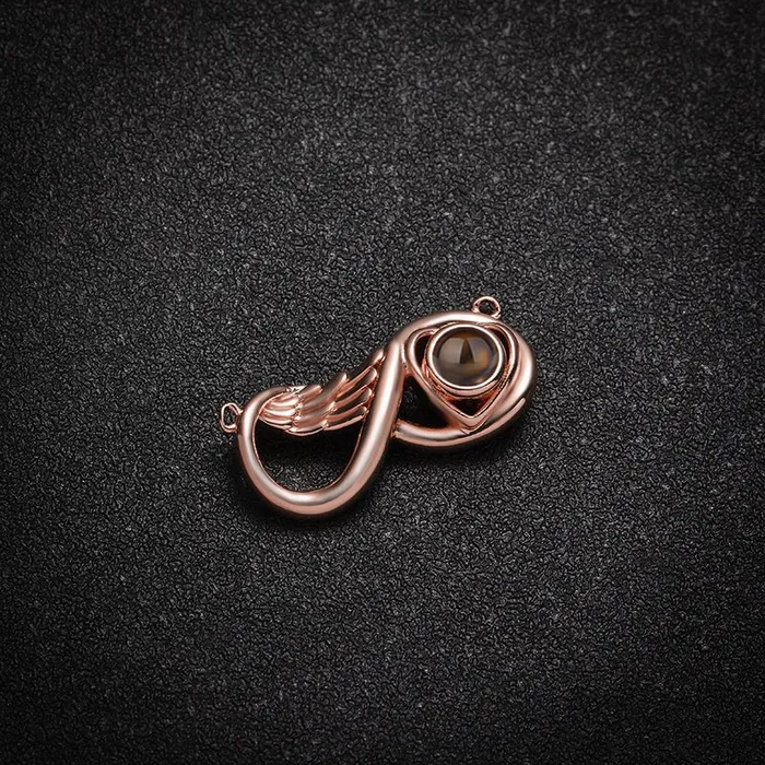 Necklaces Hidden Forever Custom Infinity Wing Heart Hidden Photo Necklace