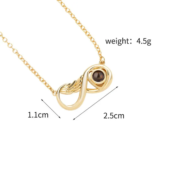 Necklaces Hidden Forever Custom Infinity Wing Heart Hidden Photo Necklace