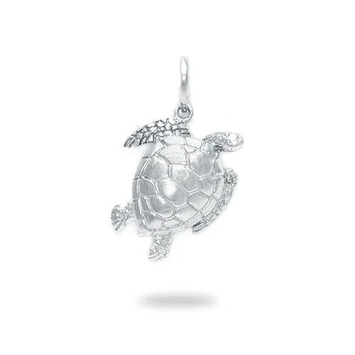 Necklaces Honu Pendant Charm in Sterling Silver 18mm Maui Divers Jewelry