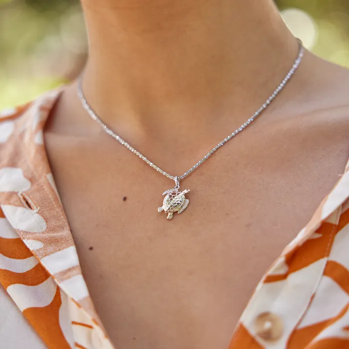 Necklaces Honu Pendant Charm in Sterling Silver 18mm Maui Divers Jewelry