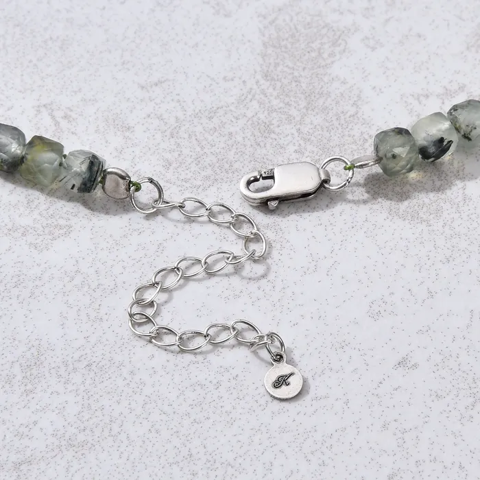 Necklaces KALIFANO Moonstone Faceted 4mm Barrel 16 Necklace with Sterling Silver Extender