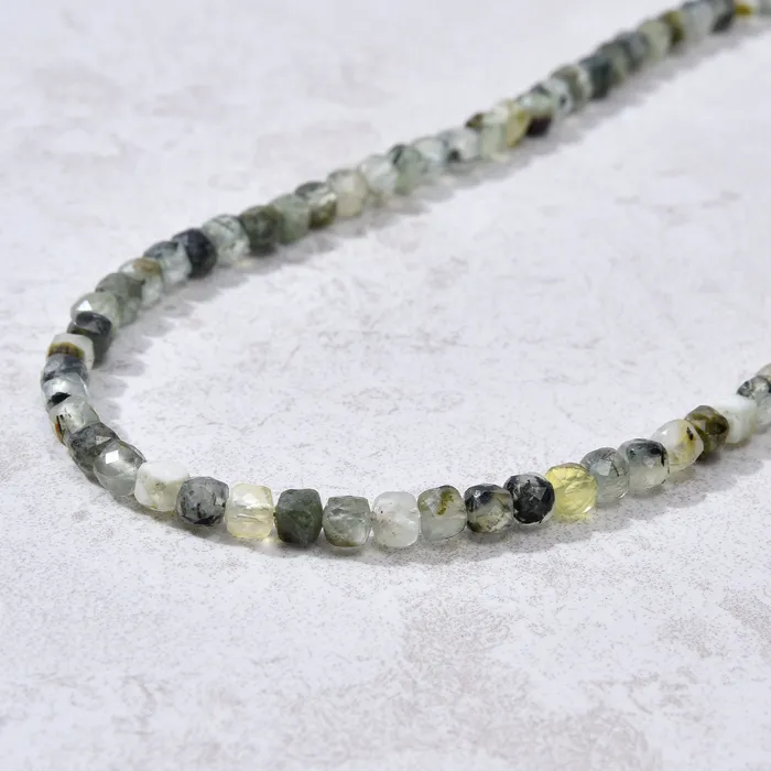Necklaces KALIFANO Moonstone Faceted 4mm Barrel 16 Necklace with Sterling Silver Extender