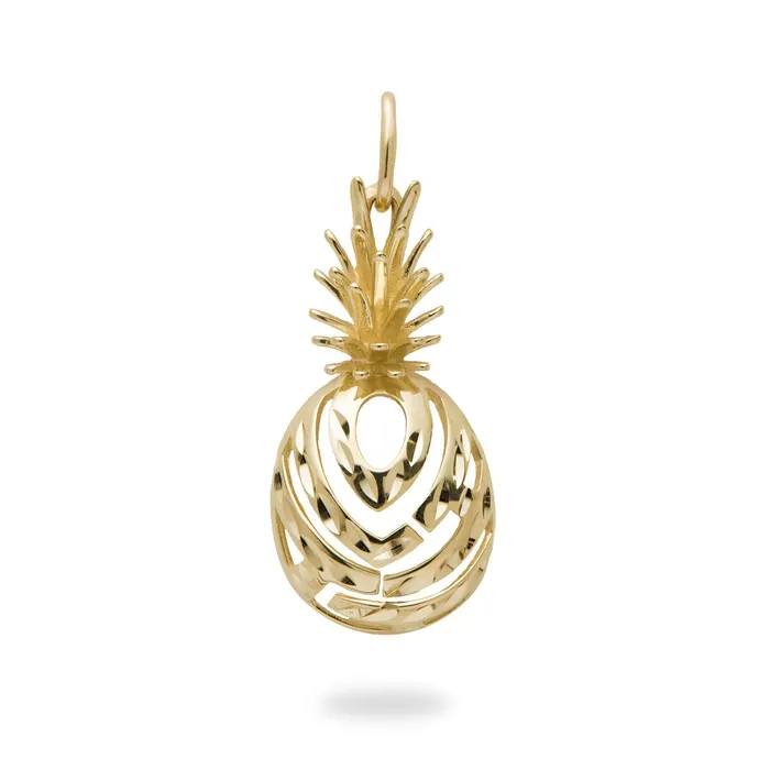 Necklaces Maui Divers Jewelry Aloha Pineapple Pendant in Gold