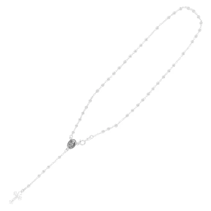 Necklaces Silver Solid 925 Sterling Silver 3mm5mm Italian Virgin Mary Rosary Bead Cross Necklace Made In Italy 925 Sterling Silver Rosary Y Necklace Chain for Women And Men Necklaces Silver Solid 925 Sterling Silver 3mm5mm Italian Virgin Mary Rosary Bead Cross Necklace Made In Italy 925 Sterling Silver Rosary Y Necklace Chain for Women And Men