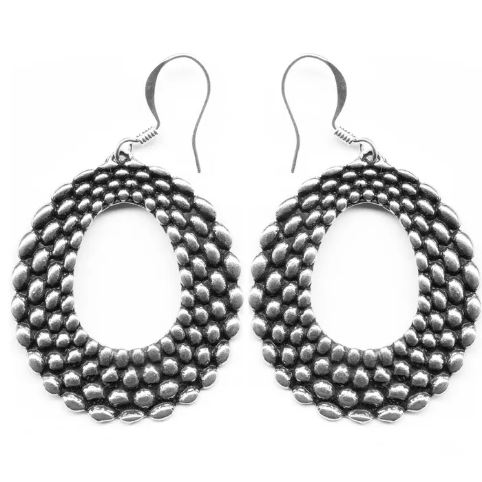 Oberon Design Earrings Pebbled Hoop Earrings