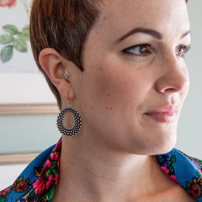 Oberon Design Earrings Pebbled Hoop Earrings