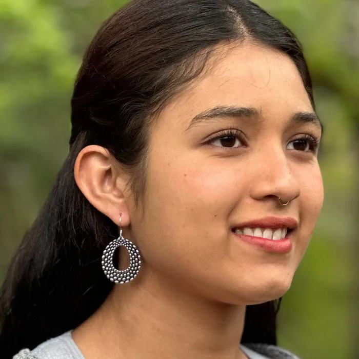 Oberon Design Earrings Pebbled Hoop Earrings