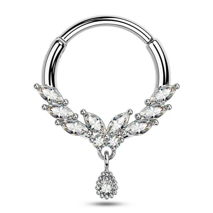 OUFER BODY JEWELRY Earrings 16G Butterfly CZ Dangle Septum Ring Helix Earrings OUFER BODY JEWELRY Earrings 16G Butterfly CZ Dangle Septum Ring Helix Earrings