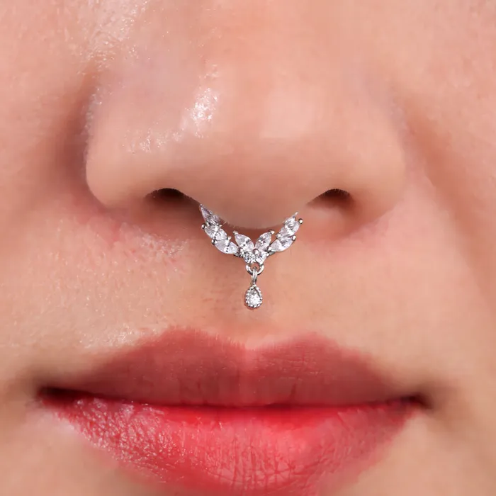 OUFER BODY JEWELRY Earrings 16G Butterfly CZ Dangle Septum Ring Helix Earrings OUFER BODY JEWELRY Earrings 16G Butterfly CZ Dangle Septum Ring Helix Earrings