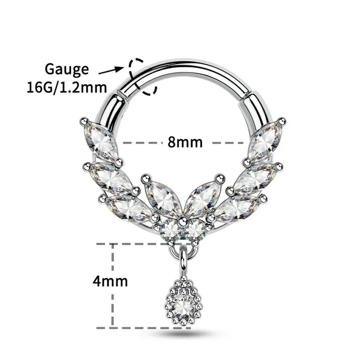 OUFER BODY JEWELRY Earrings 16G Butterfly CZ Dangle Septum Ring Helix Earrings OUFER BODY JEWELRY Earrings 16G Butterfly CZ Dangle Septum Ring Helix Earrings