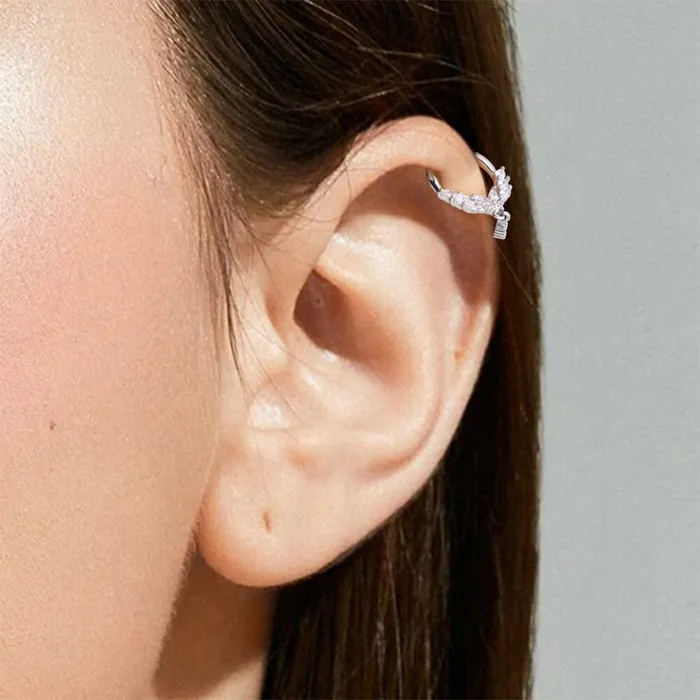 OUFER BODY JEWELRY Earrings 16G Butterfly CZ Dangle Septum Ring Helix Earrings OUFER BODY JEWELRY Earrings 16G Butterfly CZ Dangle Septum Ring Helix Earrings