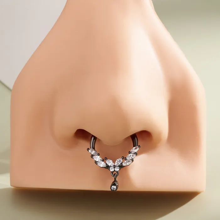 OUFER BODY JEWELRY Earrings 16G Butterfly CZ Dangle Septum Ring Helix Earrings OUFER BODY JEWELRY Earrings 16G Butterfly CZ Dangle Septum Ring Helix Earrings